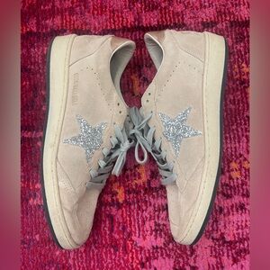 Golden Goose Beige Sneakers with Silver Star